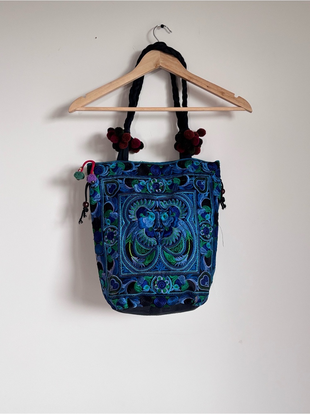 Amano Fair Trade Boho Hmong Embroidered Tote Bag